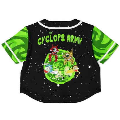 Cyclops army rick and morty crop top baseball jersey V2