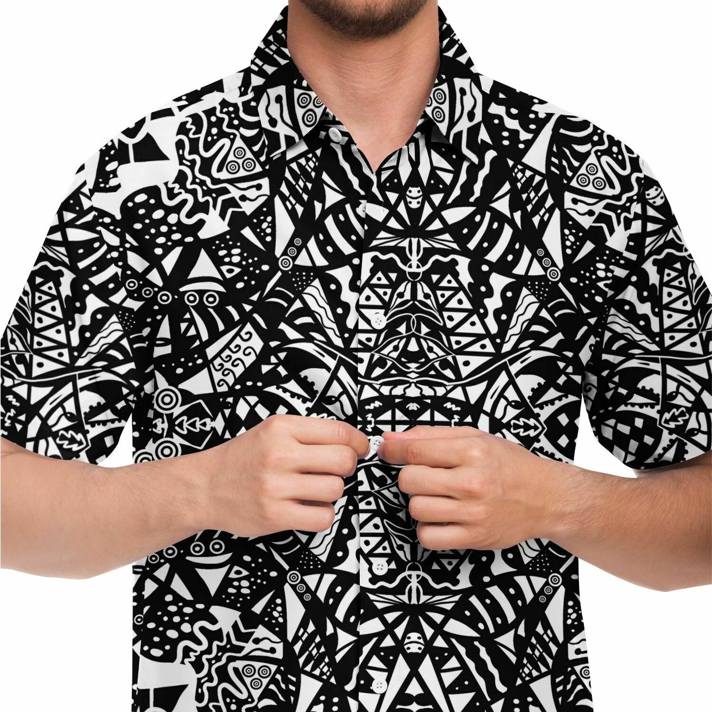 Trippy Short Sleeve Button Down Shirt