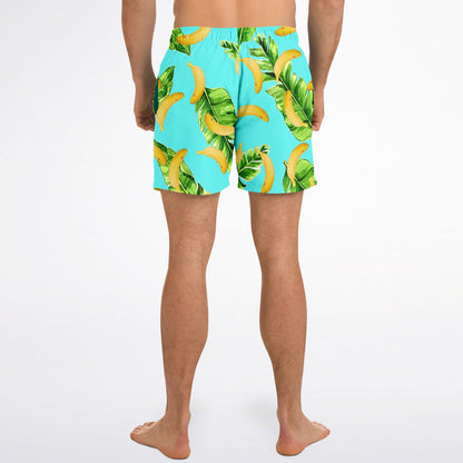 Banana leaves  shorter-length swim trunks
