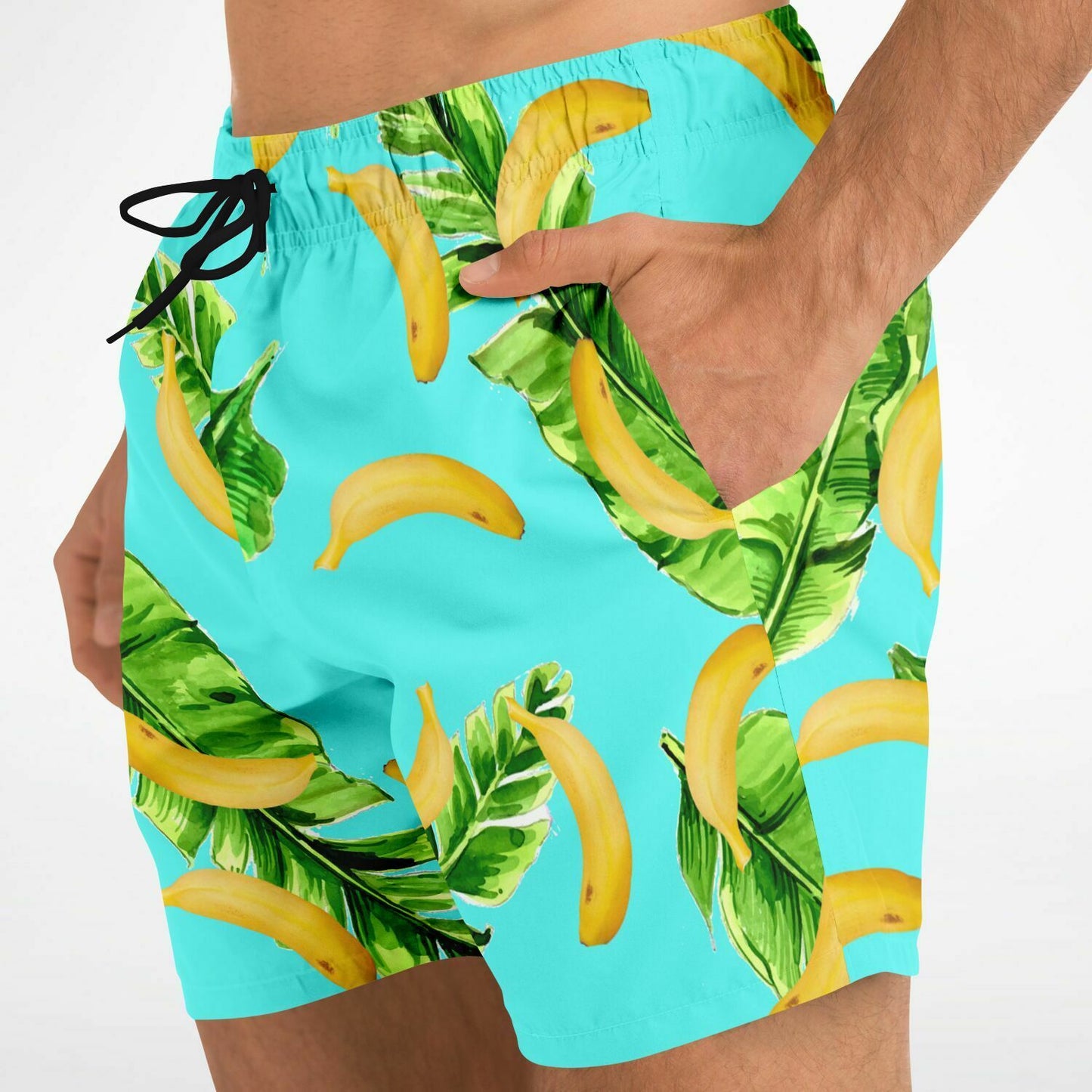 Banana leaves  shorter-length swim trunks