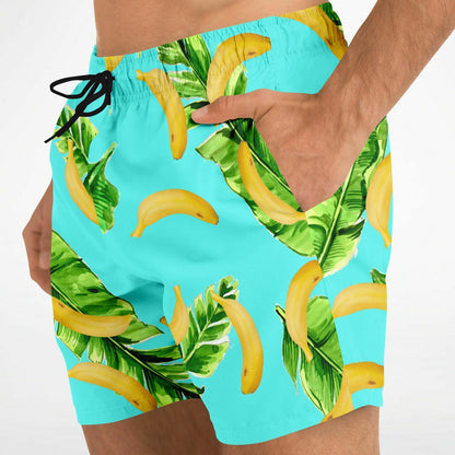 Banana leaves  shorter-length swim trunks