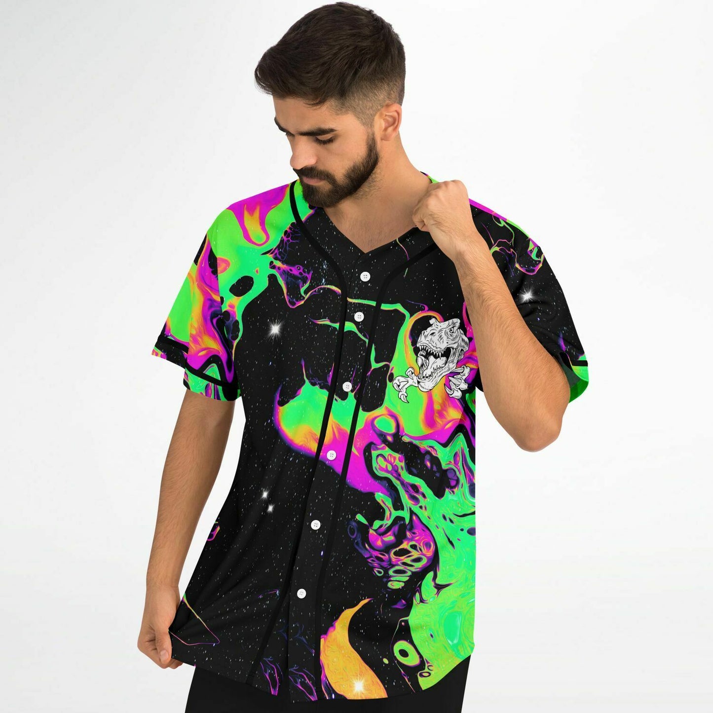 Angry T rex baseball jersey