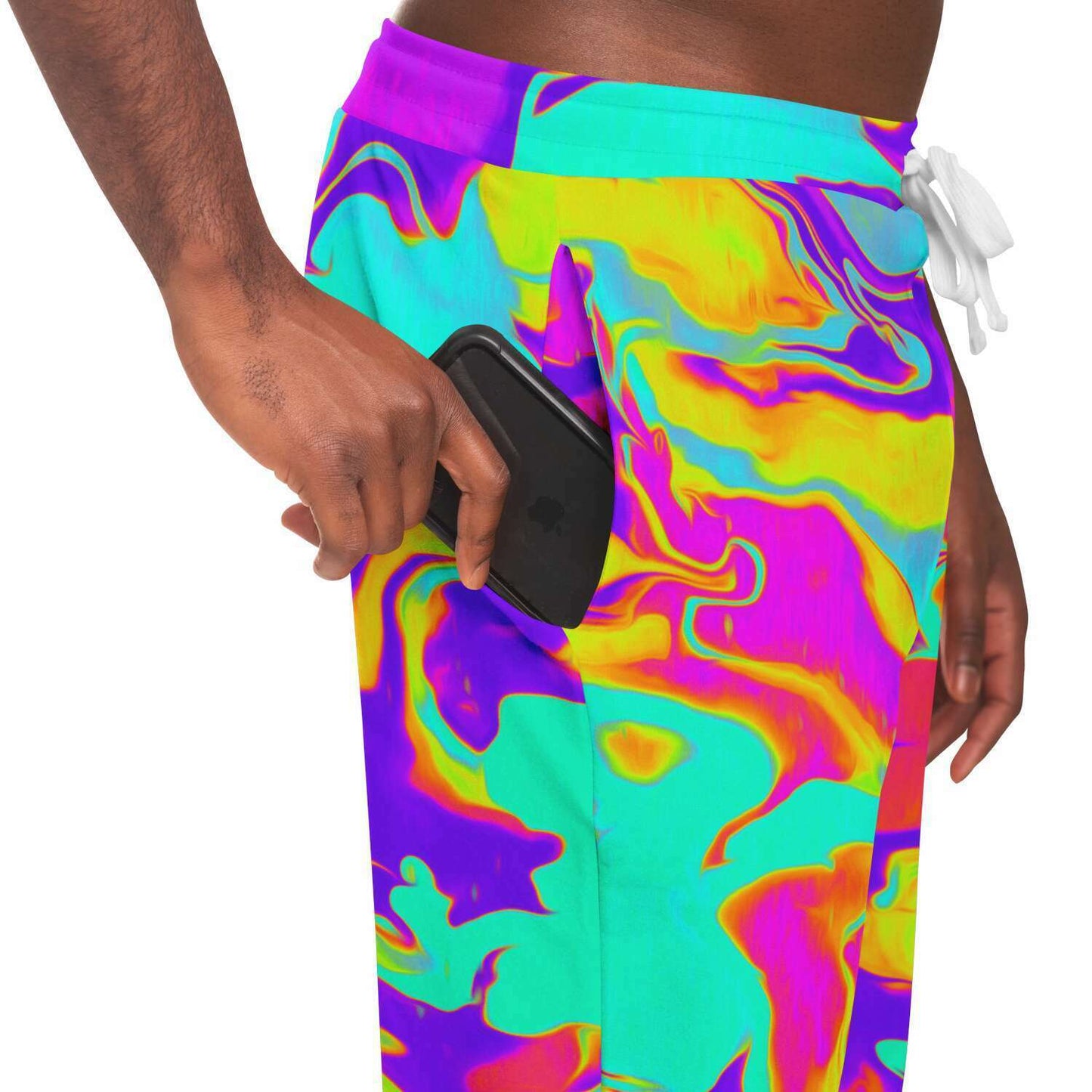 Colorful silk oil jogger