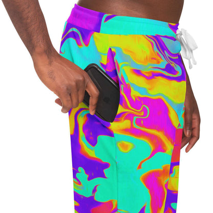 Colorful silk oil jogger