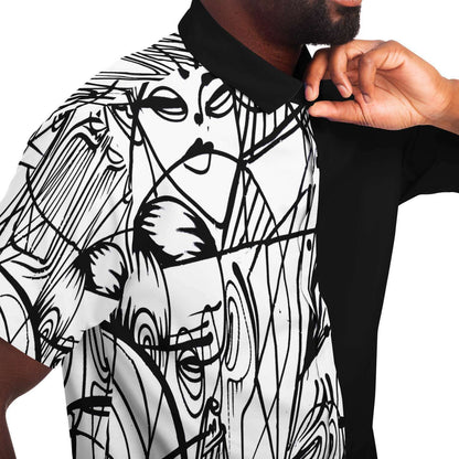 Faceless short sleeve button down shirt