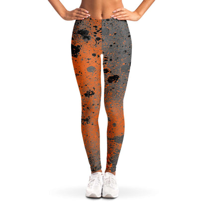 Orange and black dots Leggings