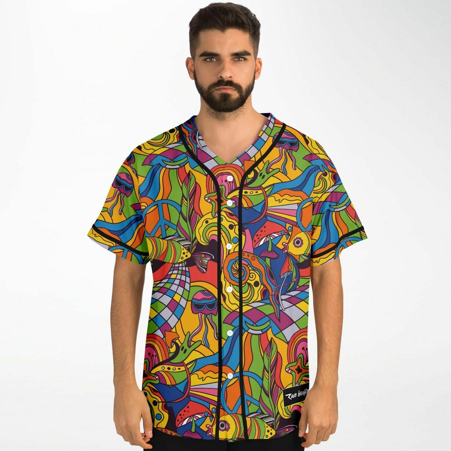 Colorful trippy baseball jersey
