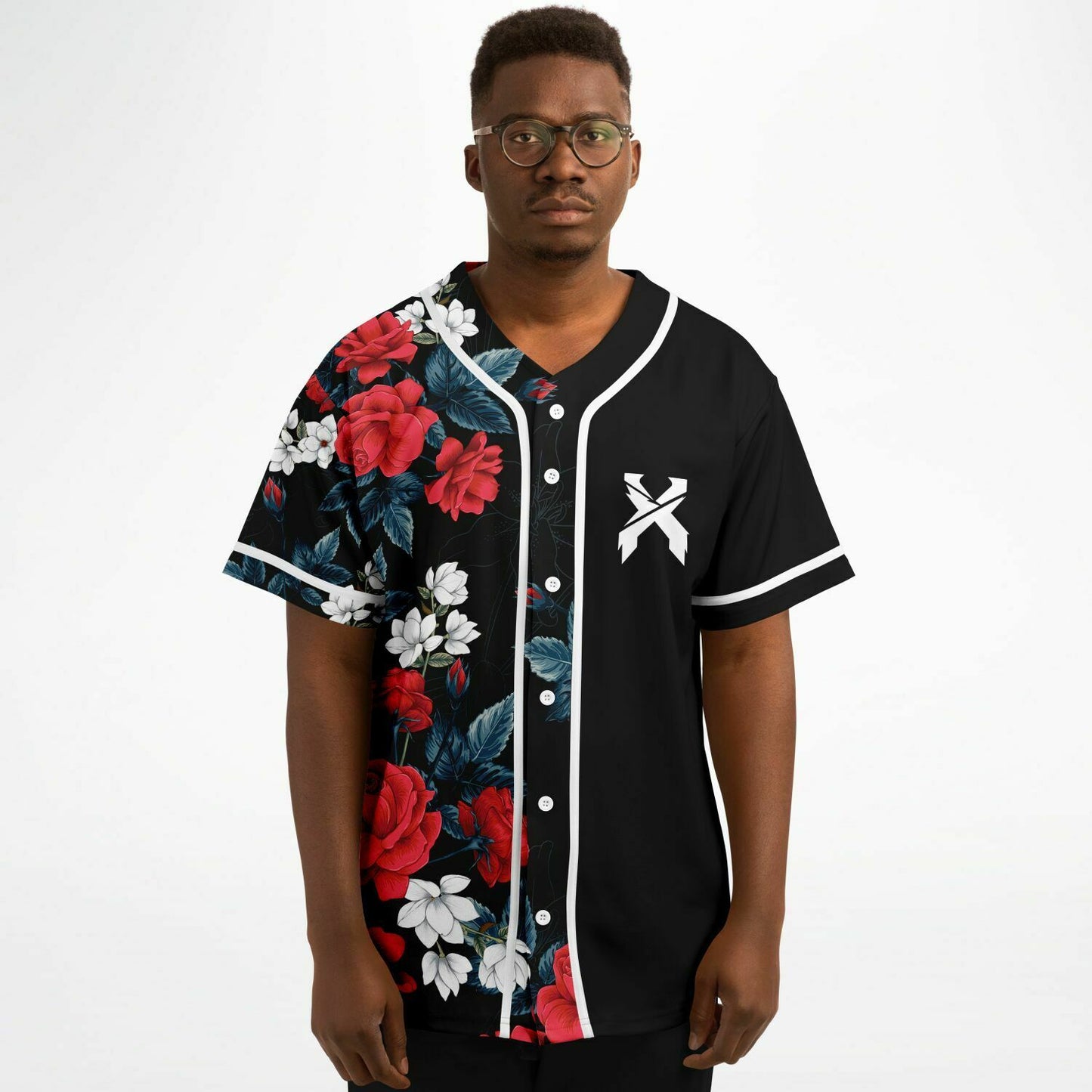Joshua red flowers custom jersey