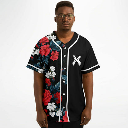 Joshua red flowers custom jersey
