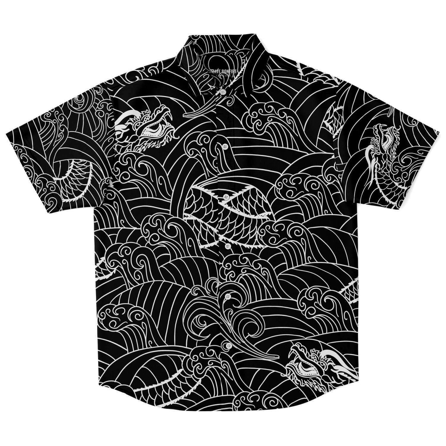 Asian Dragon short sleeve button down shirt