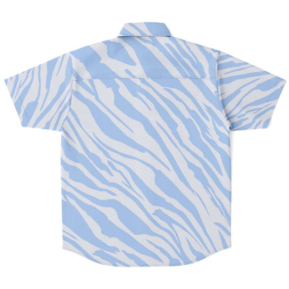 Blue sky zebra  short sleeve button down shirt