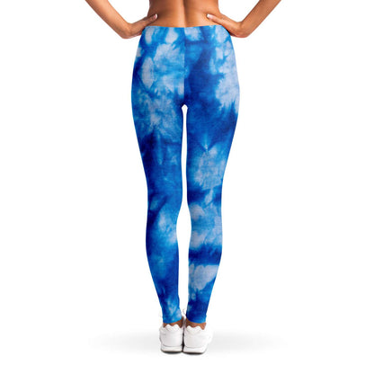 Blue and white tie dye Leggings