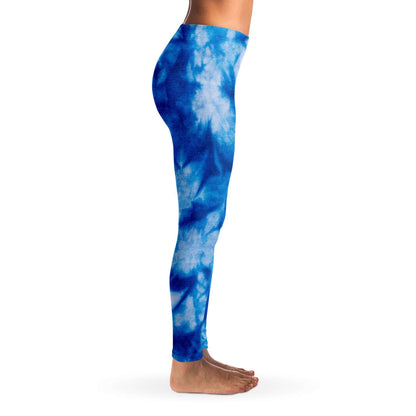 Blue and white tie dye Leggings