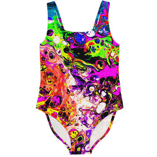 Colorful oil silk swimtsuit