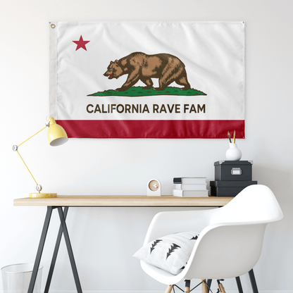 CALIFORNIA RAVE FAM FLAG Rave bonfire