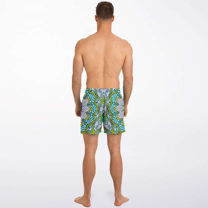 Ethnic colorful pattern swim trunk
