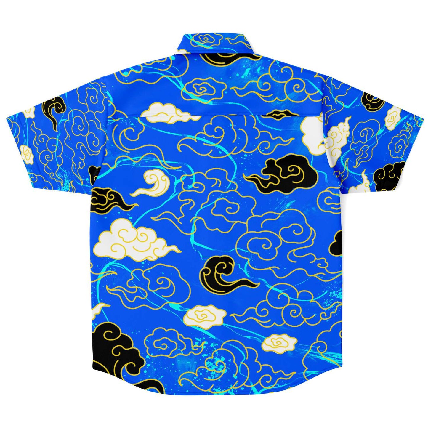 Chinese clouds  short sleeve button down shirt