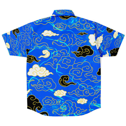 Chinese clouds  short sleeve button down shirt