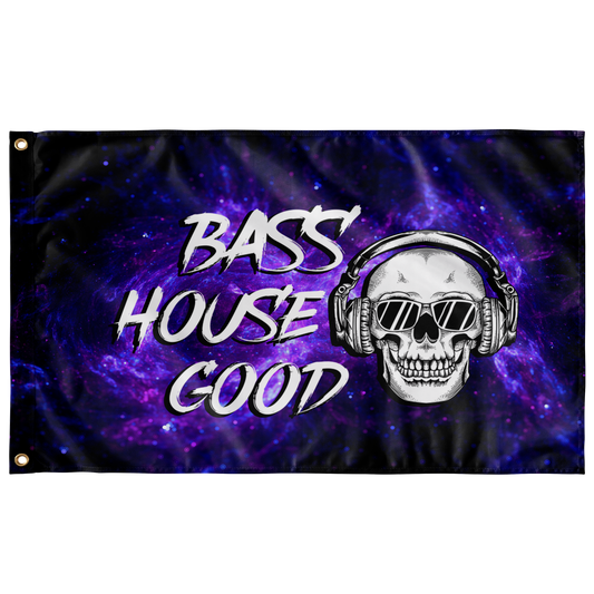 Bass, house, good head custom flag