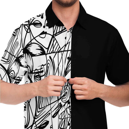 Faceless short sleeve button down shirt