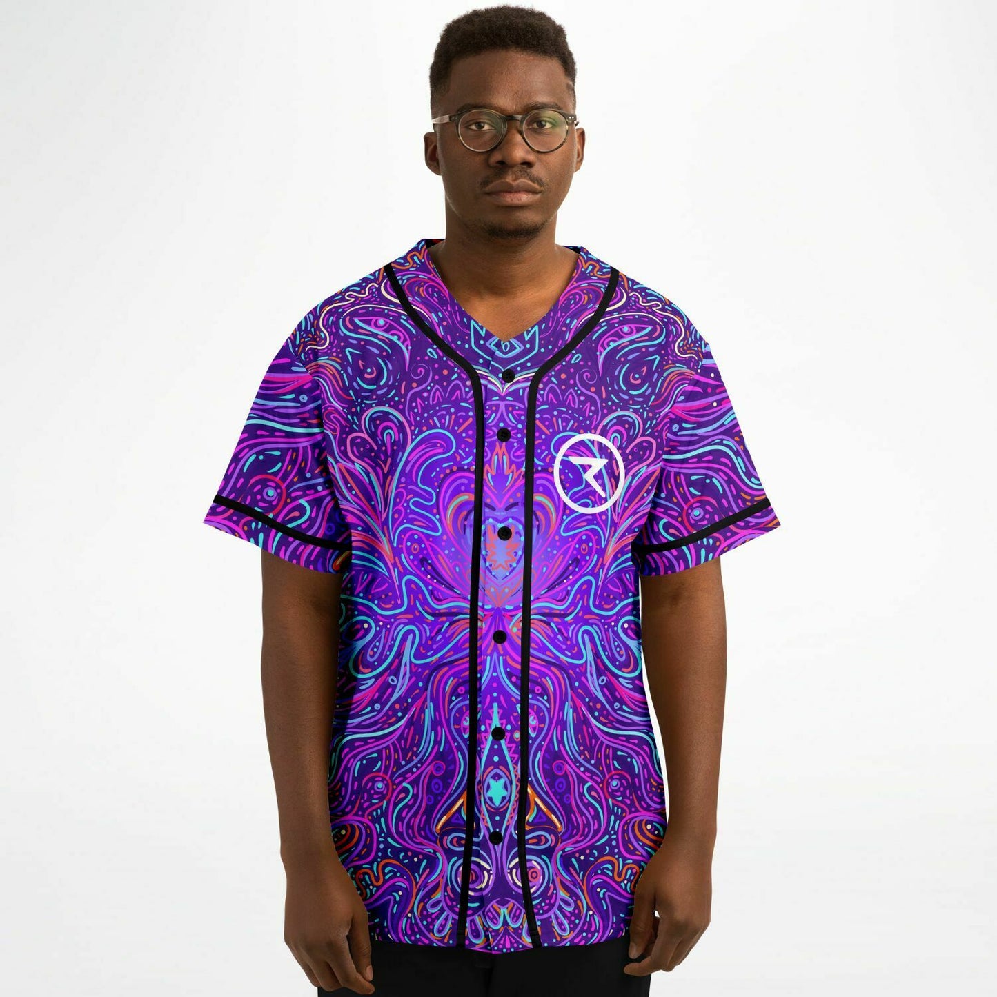 Trippy psychedelic baseball jersey
