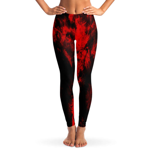 Red and black tie dye Leggings