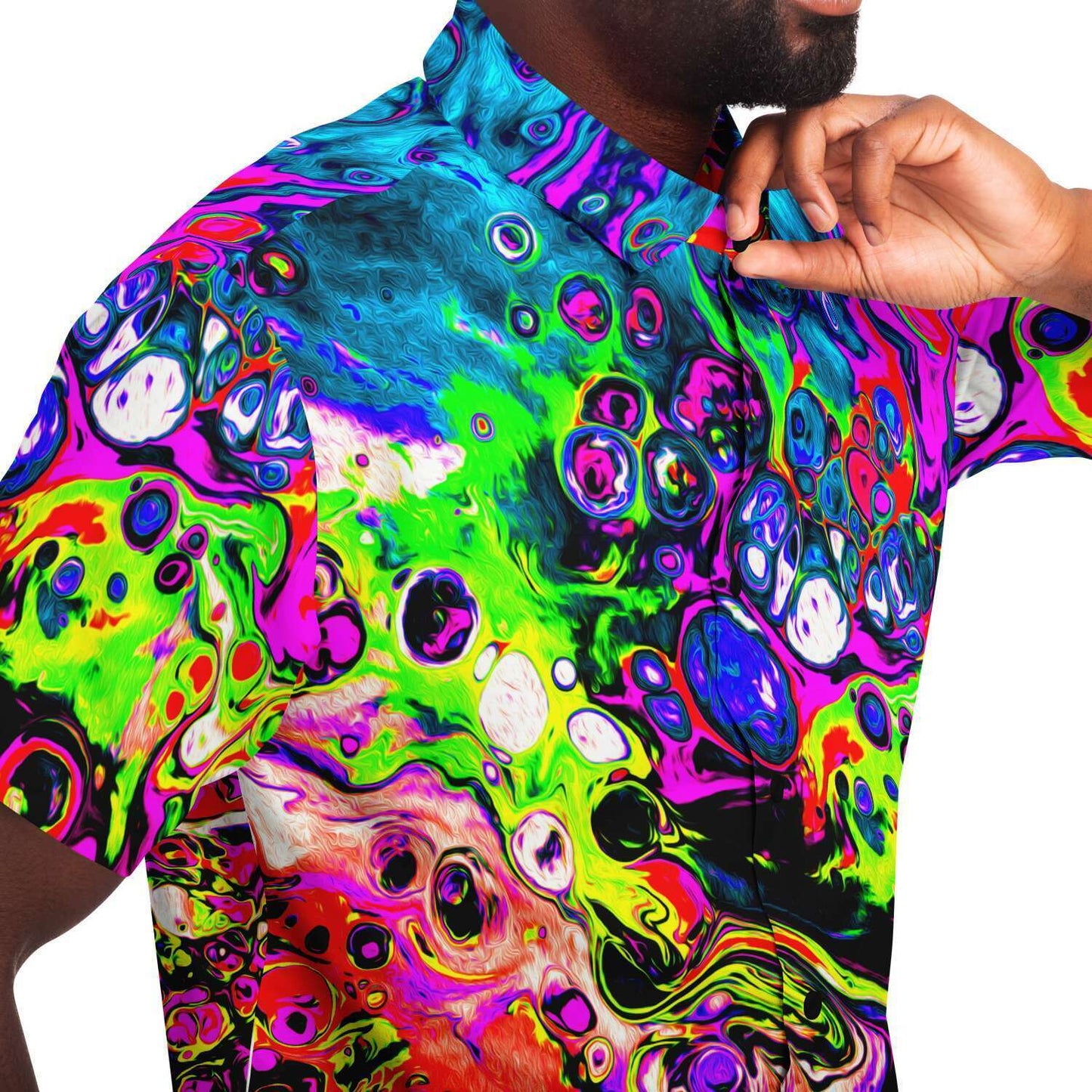 Trippy  short sleeve button down shirt