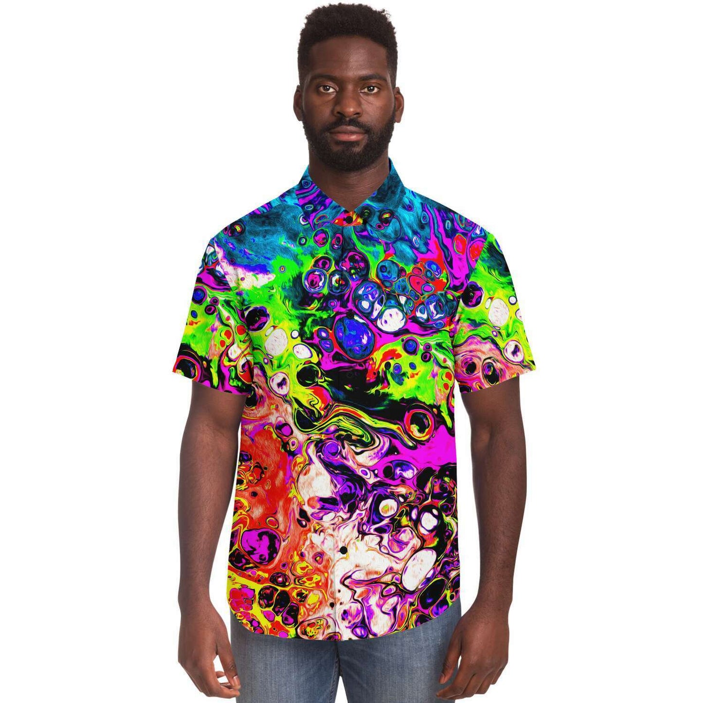 Trippy  short sleeve button down shirt