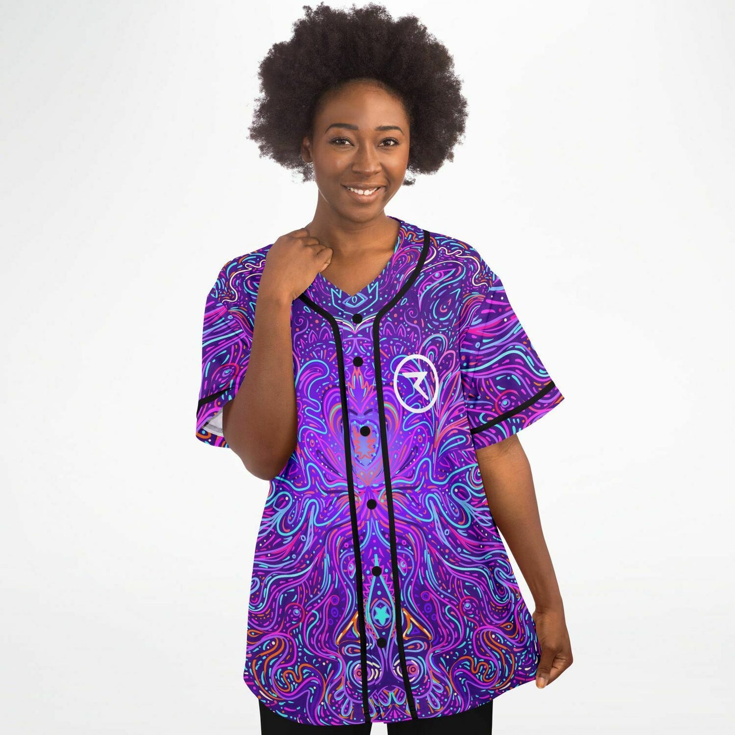 Trippy psychedelic baseball jersey