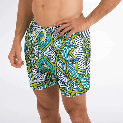Ethnic colorful pattern swim trunk