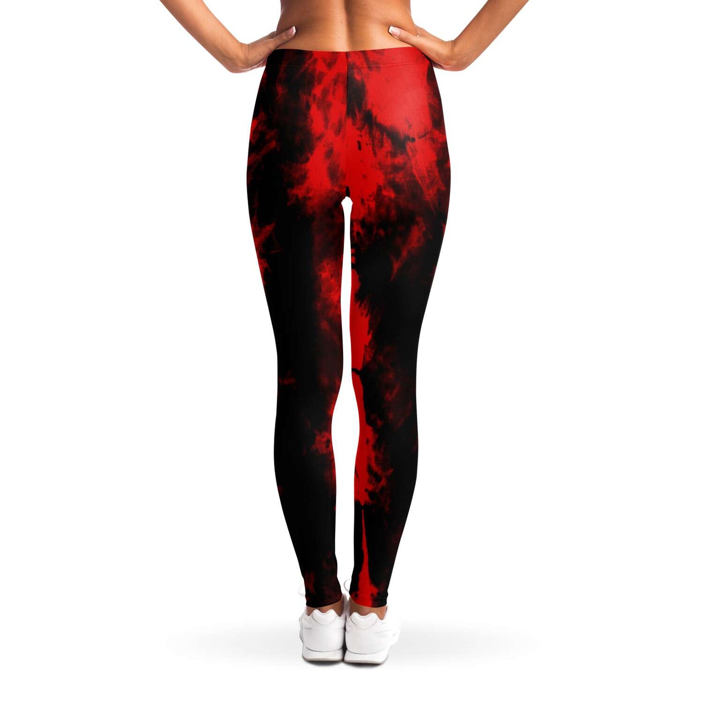 Red and black tie dye Leggings