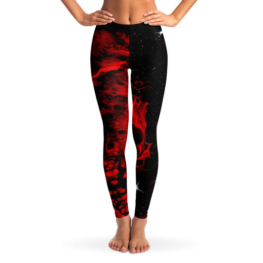 Red trippy galaxy Leggings