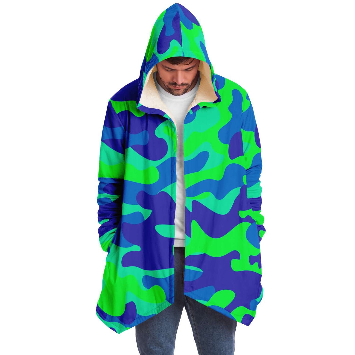 Teal green and blue cloak