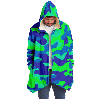 Teal green and blue cloak