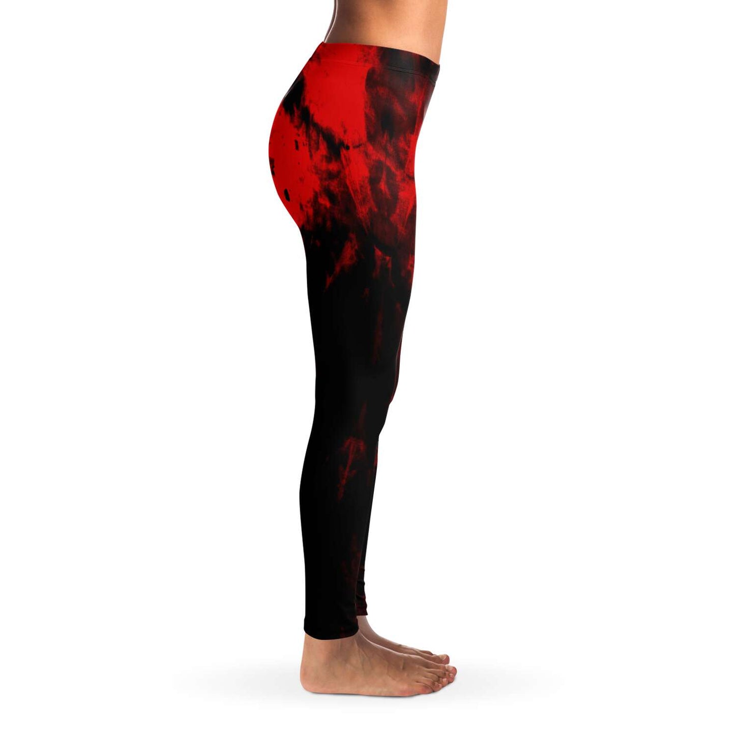 Red and black tie dye Leggings