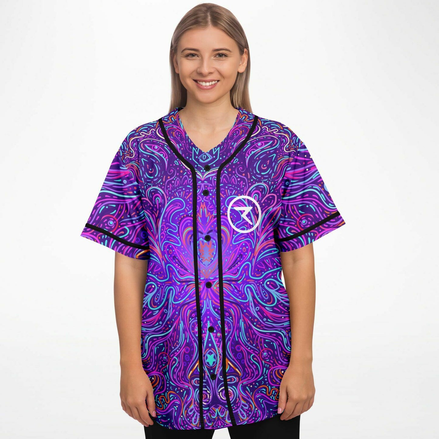 Trippy psychedelic baseball jersey