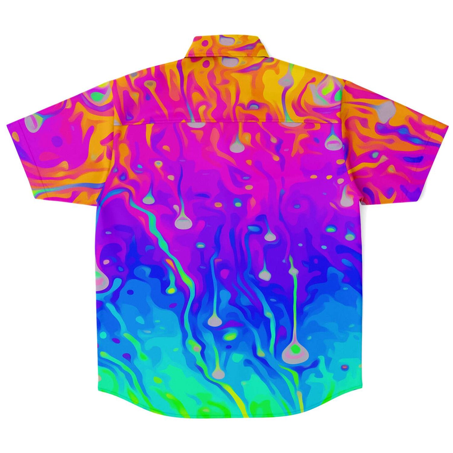 Trippy  rainbow  short sleeve button down shirt