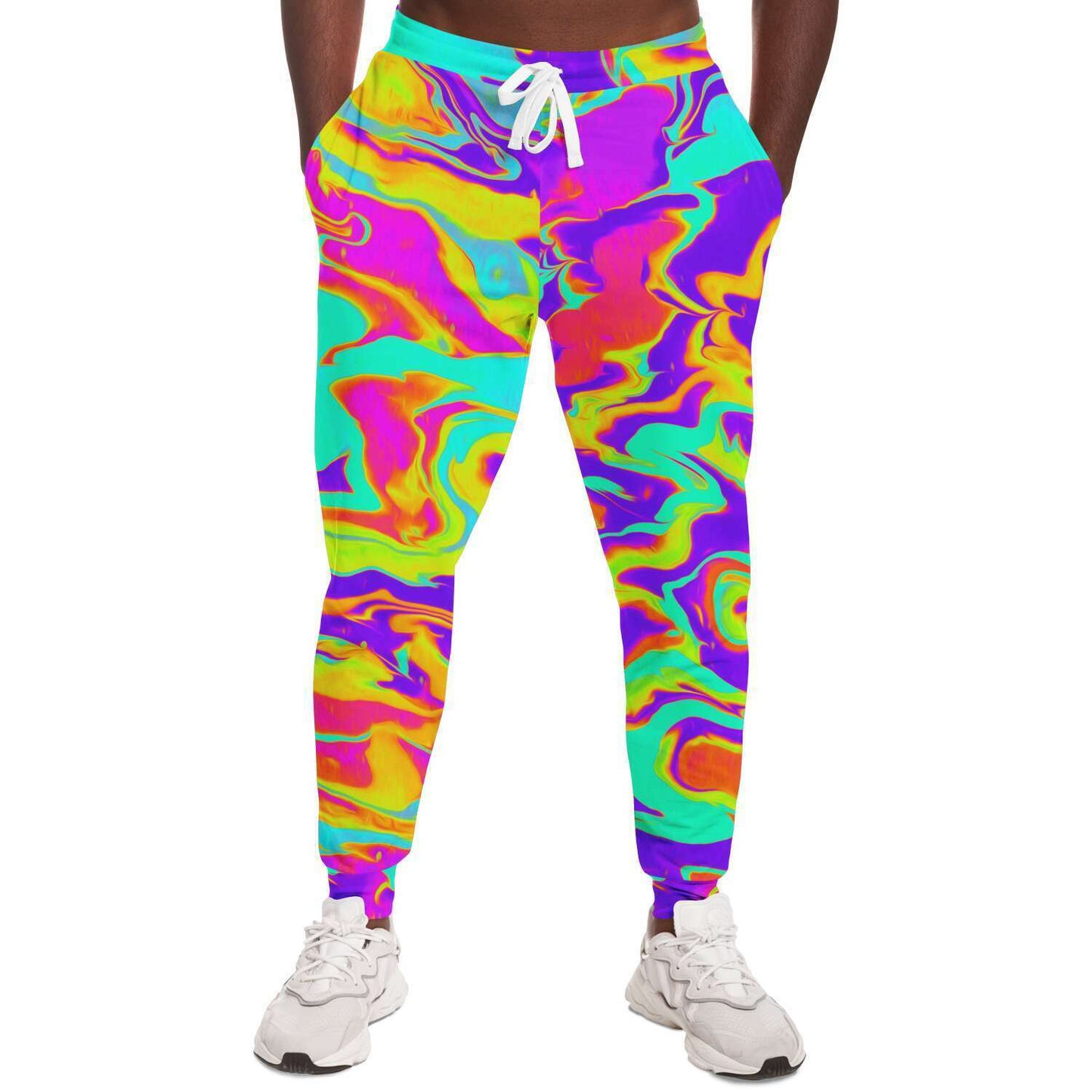 Colorful silk oil jogger