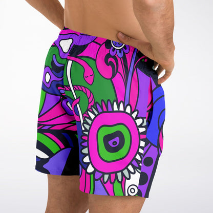 Lost minds shorter-length swim trunks