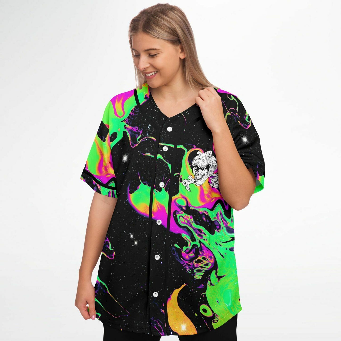 Angry T rex baseball jersey