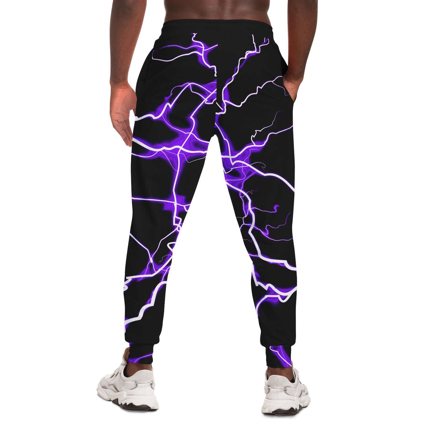 Purple electric bolts jogger