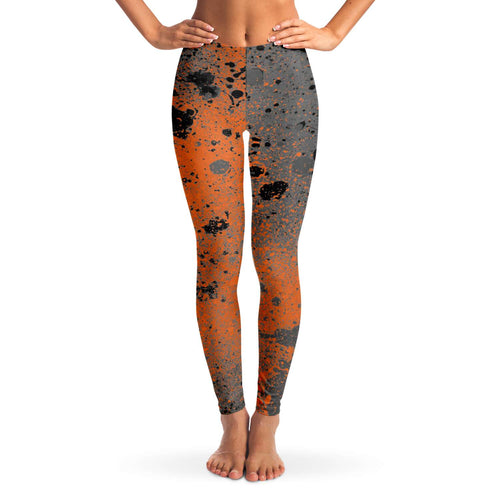 Orange and black dots Leggings