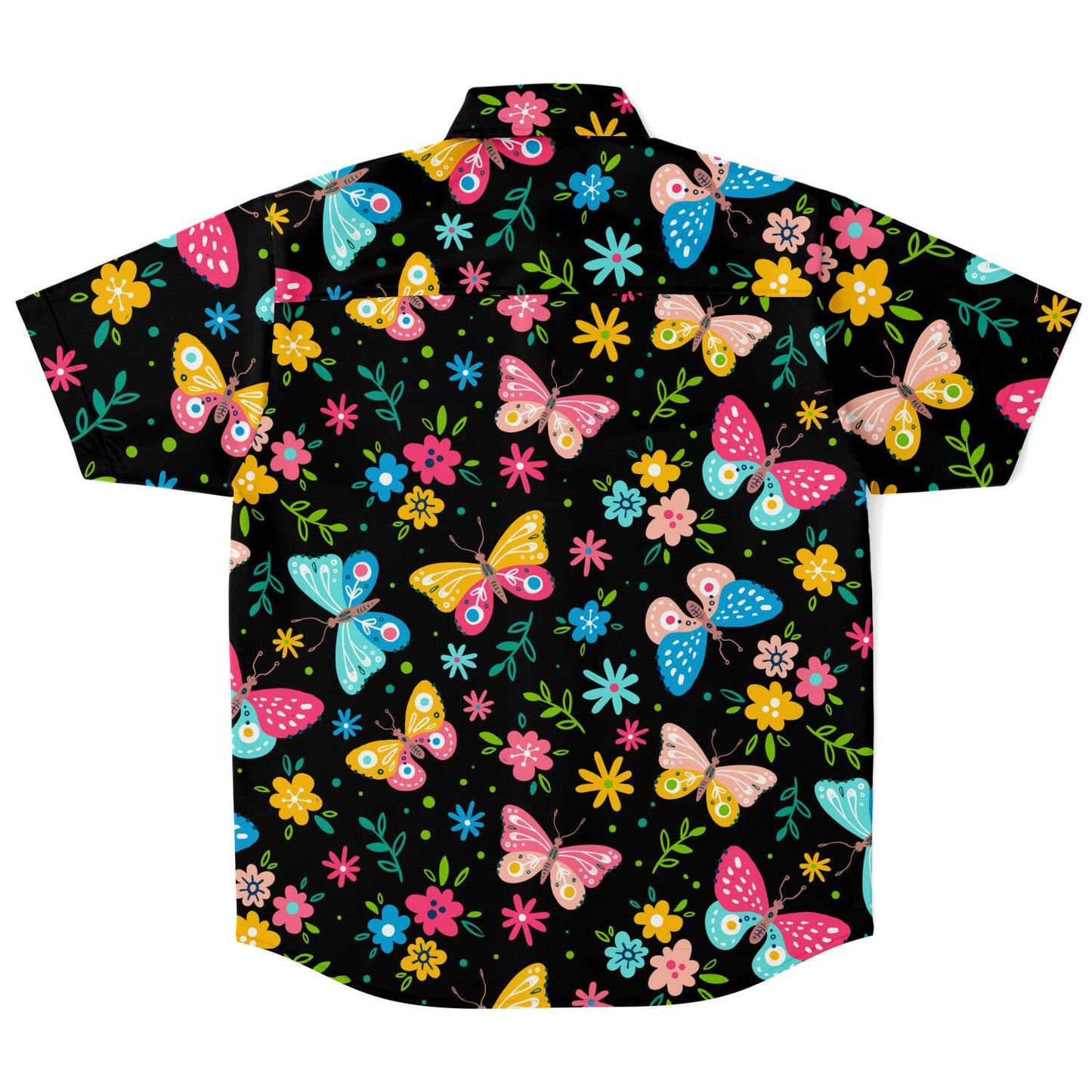 Butterflies effect short sleeve button down shirt