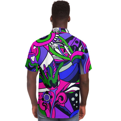 Lost minds short sleeve button down shirt