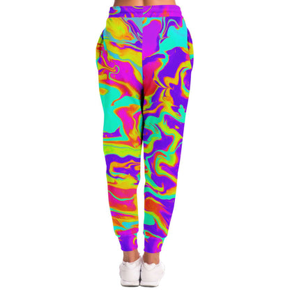 Colorful silk oil jogger
