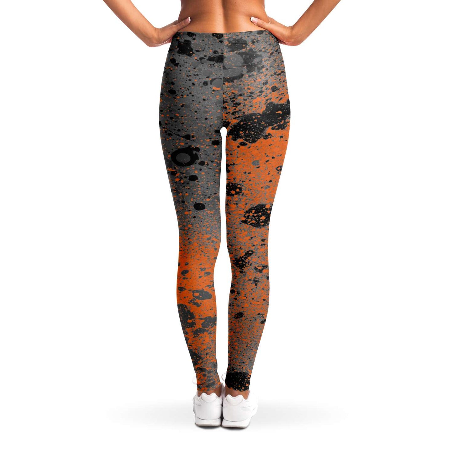 Orange and black dots Leggings