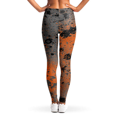 Orange and black dots Leggings