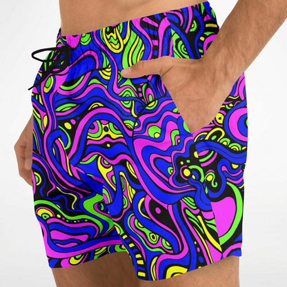 Psychedelic swim trunks