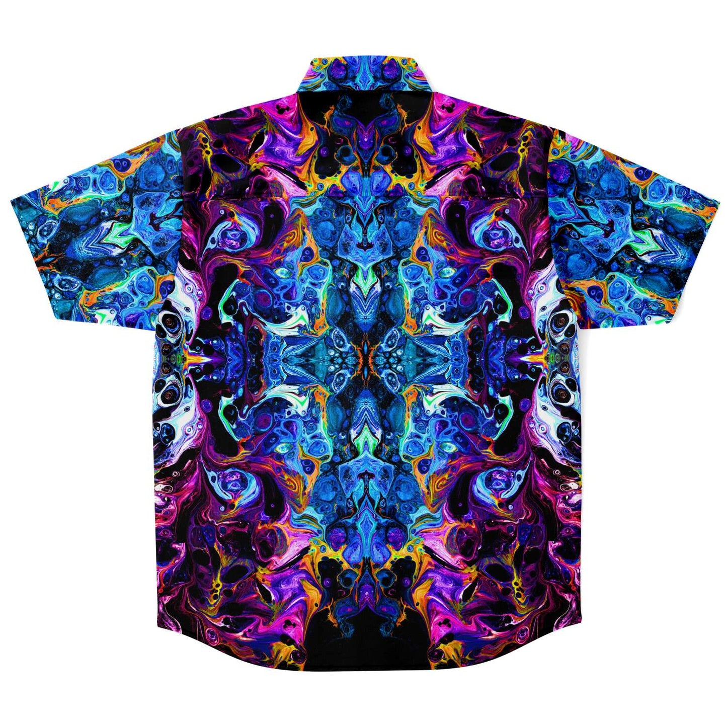 God illusion short sleeve button down shirt