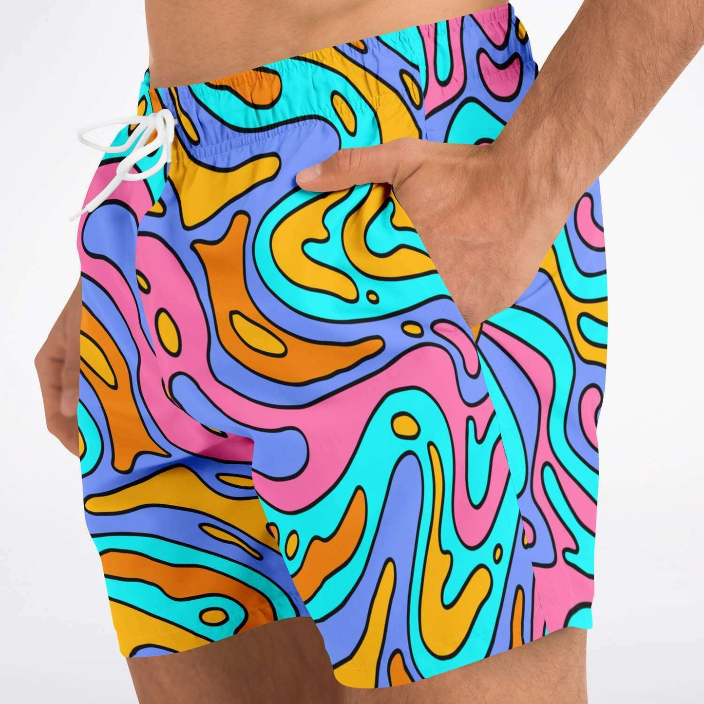 Groovy abstract swim trunks